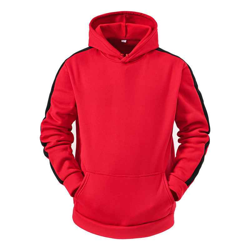 Men Casual Sweater Hooded Stitching Top - Luxovo.cc