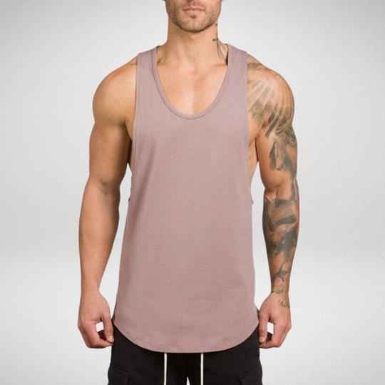 Men Long Tank Muscle Workout T-Shirt  Bodybuilding Gym Athletic Training Sports Tops - Luxovo.cc