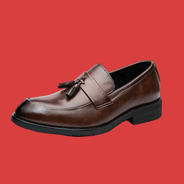 Casual Men Loafers Classic Tassel Men Leather Shoes Wedding Men Dress - Luxovo.cc