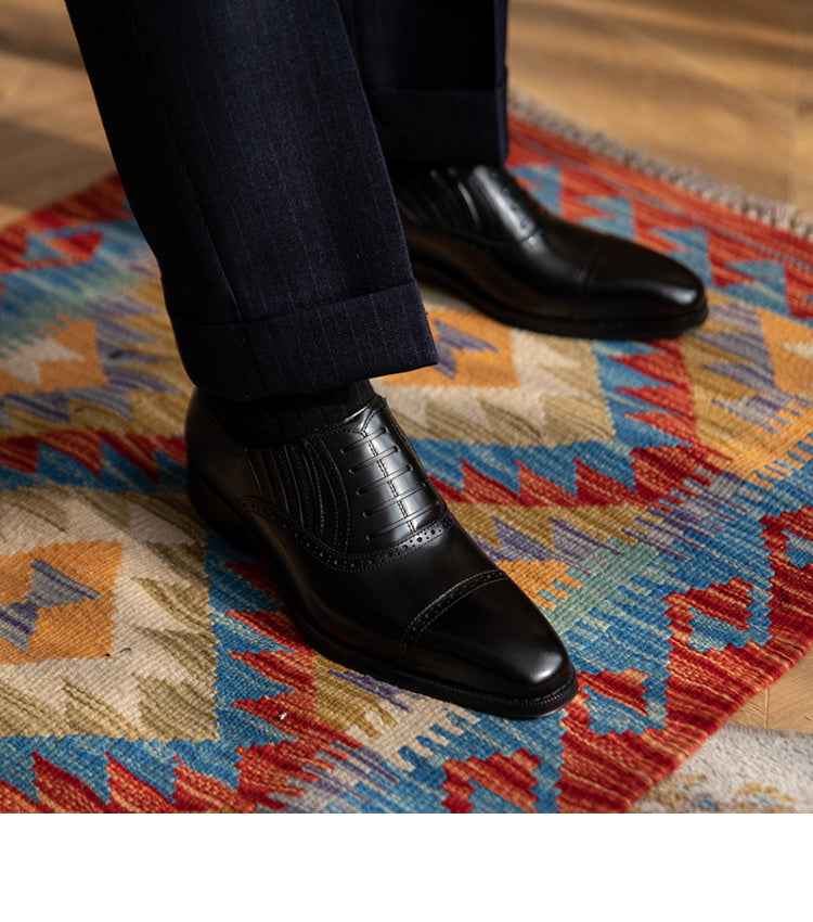 Gentleman Cowhide Commuting Formal Shoes - Luxovo.cc